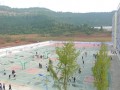 南充技师学院篮球场一角