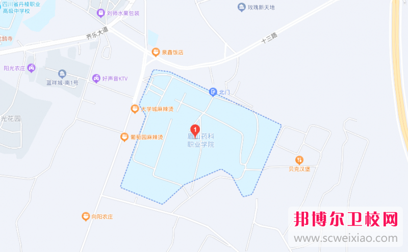 眉山药科职业学院地址在哪里，哪个地区，哪个城市?